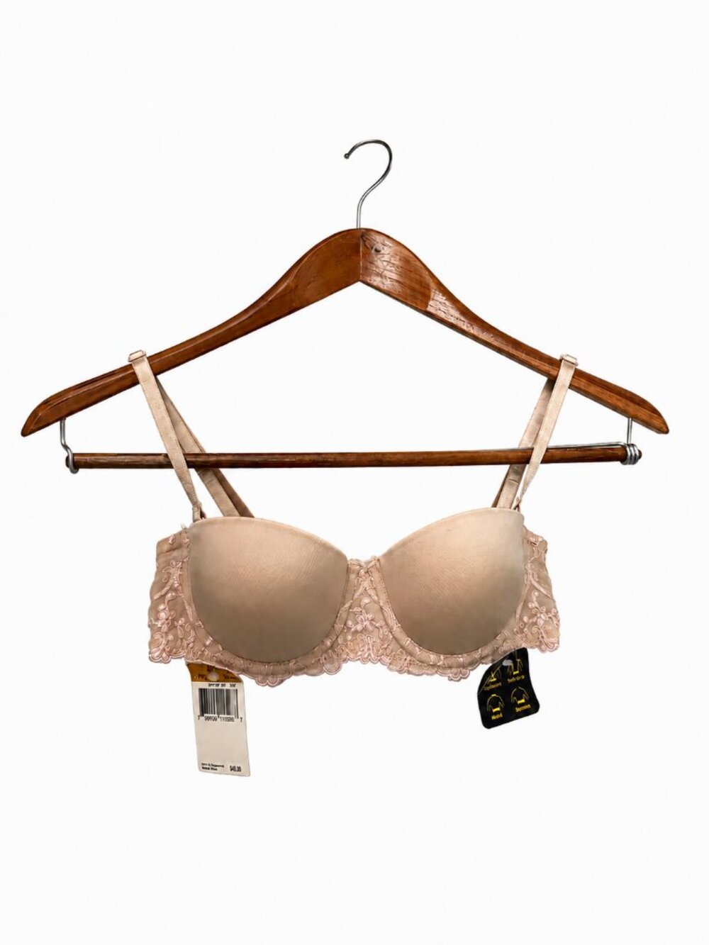 NWT Wonderbra Uprising Convertible Strapless Push-Up Bra 34A Nude Pink